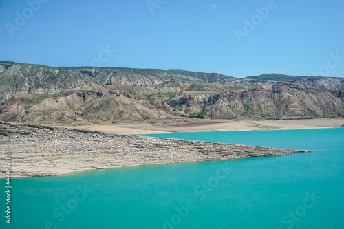 Fototapeta Naklejka Na Ścianę i Meble -  Landscape of the Chirkey reservoir in Dagestan
