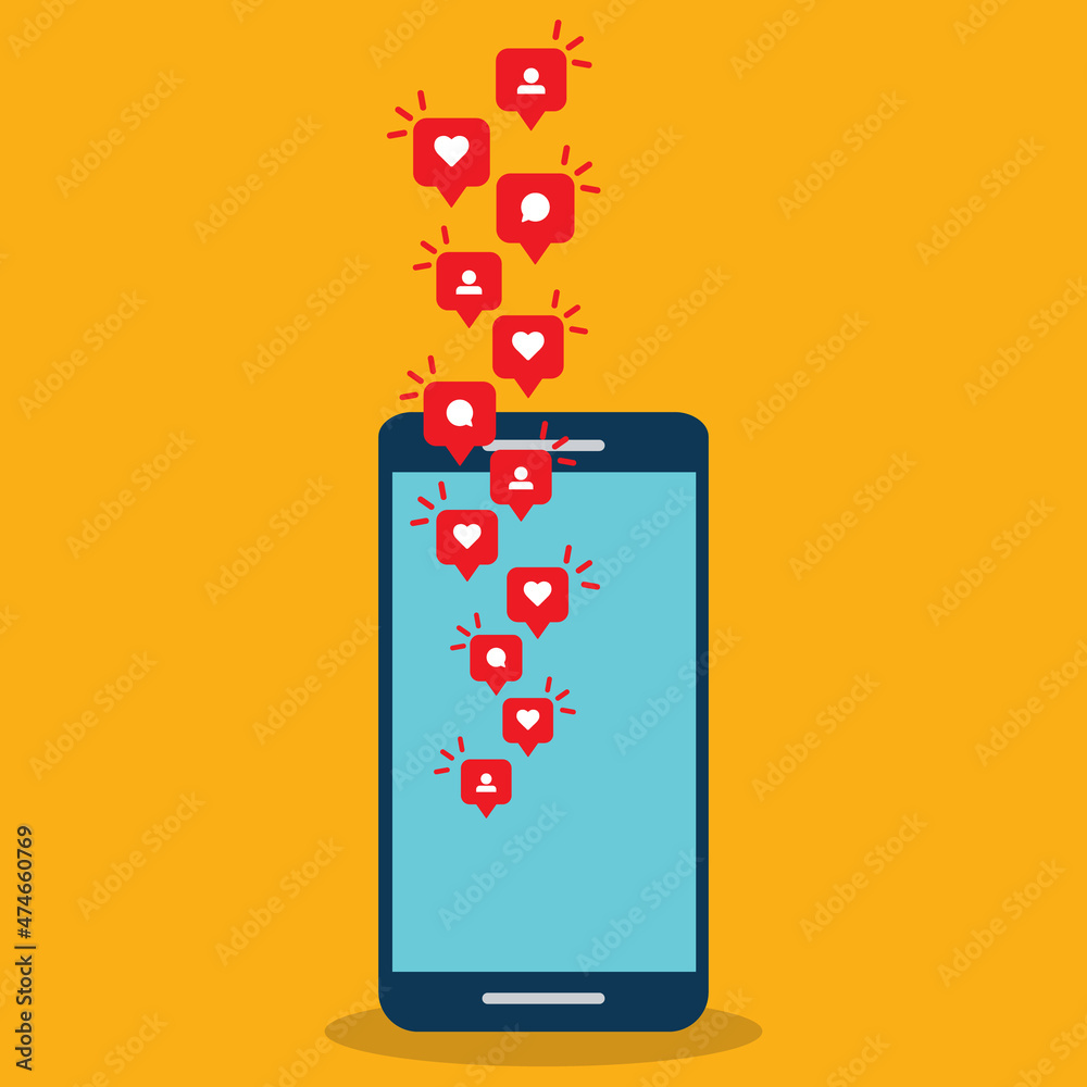 Social media notification icon. Follow, like, new comments symbol. Social networking. Social media notification icon. Follow, like, new comments symbol. Social networking.