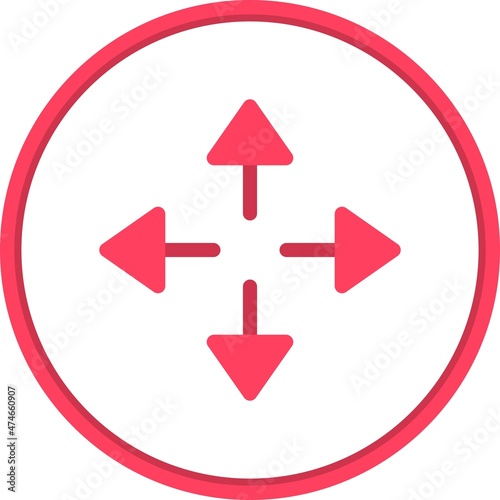 Direction Flat Circle Vector Icon Design
