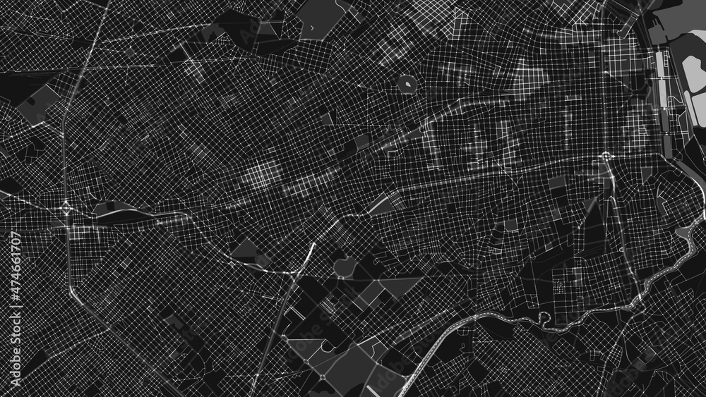 black and white map city of  Buenos Aires
