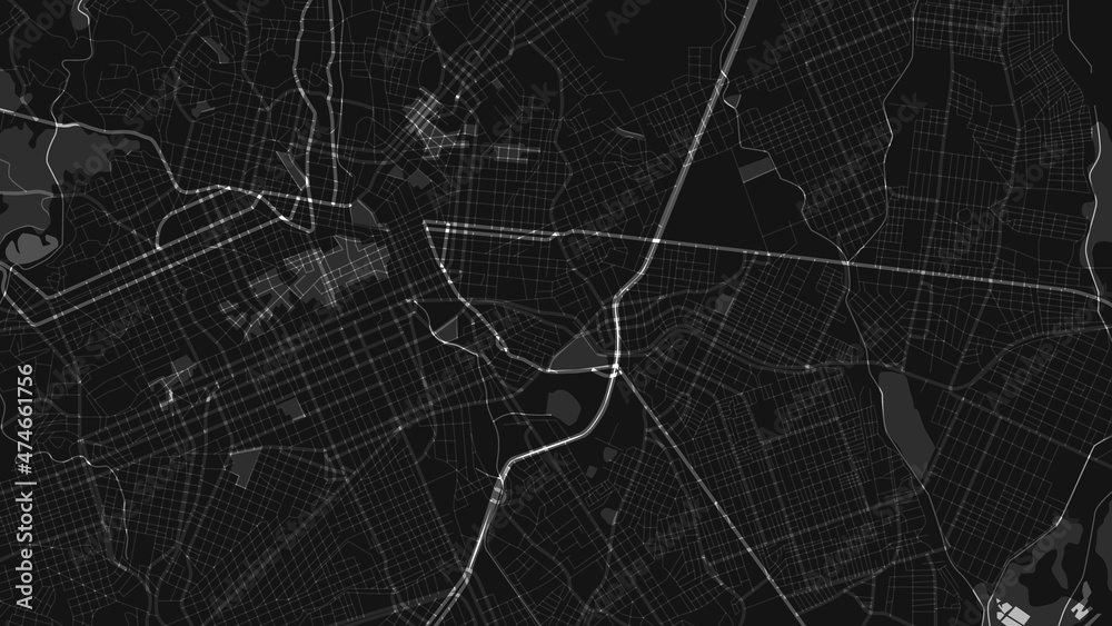 black and white map city of  Curitiba