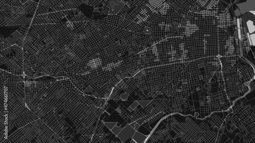black and white map city of  Buenos Aires photo