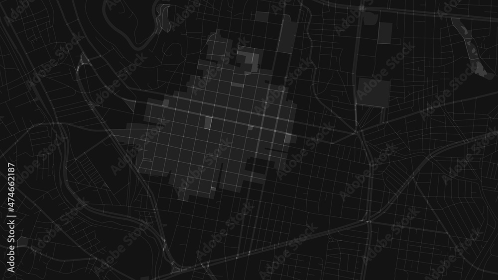 black and white map city of OAXACA