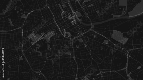 black and white map city of Nashville