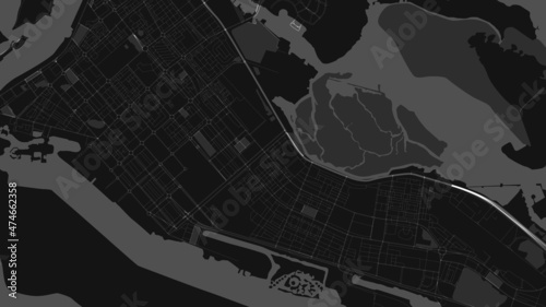 black and white map city of Abu Dabi.