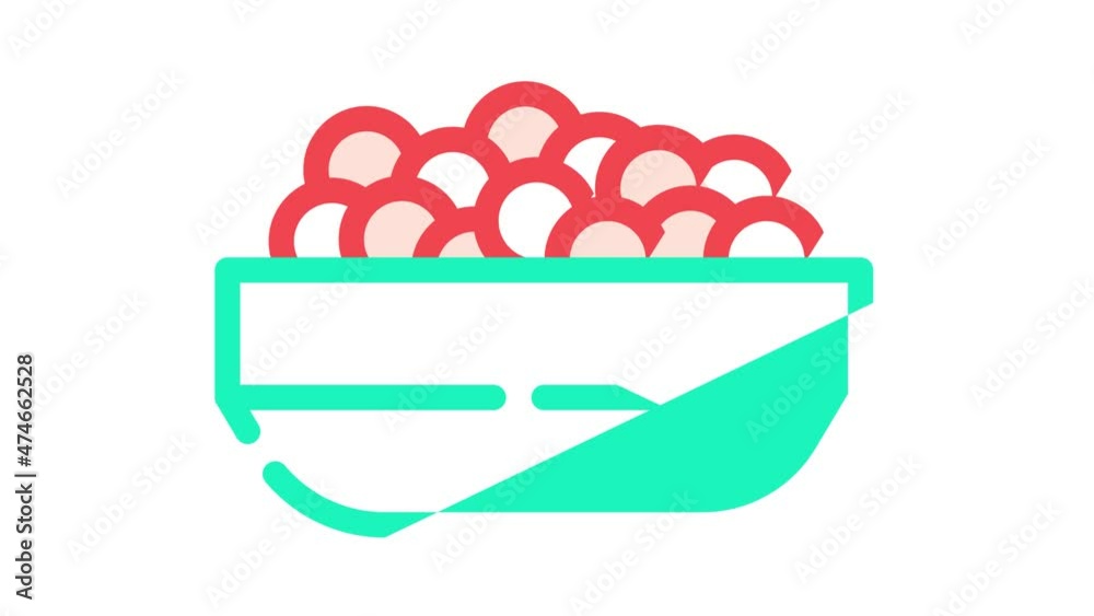 caviar fish animated color icon caviar fish sign. isolated on white background caviar fish animated color icon caviar fish sign. isolated on white background