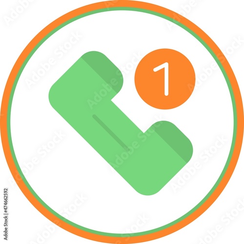 Missed Call Flat Circle Vector Icon Design