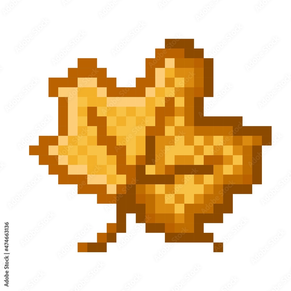 Fototapeta premium Maple leaf pixel art. Vector illustration.