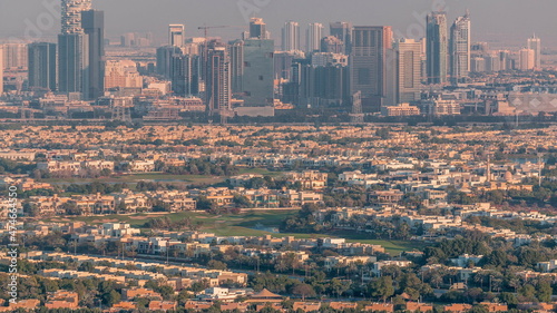 Photography Aerial view of Jumeirah Village Circle district timelapse