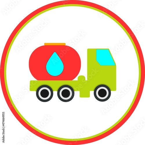 Fuel Tank Flat Circle Vector Icon Design