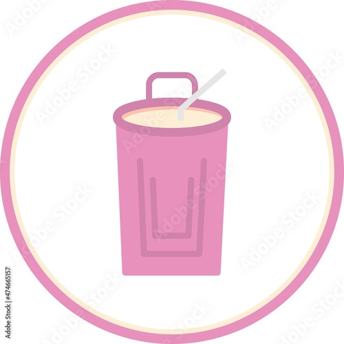 Take Away Coffee Glass Flat Circle Vector Icon Design