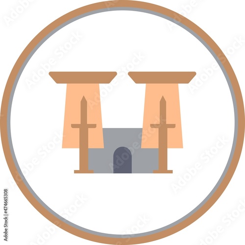 Luxor Temple  Flat Circle Vector Icon Design