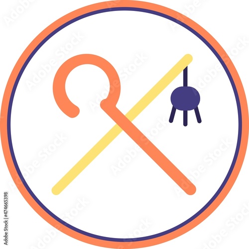 Crook  Flat Circle Vector Icon Design
