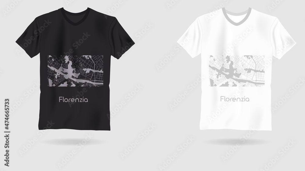 map city Florence. Printing on T-shirt. Art web object. map city Florence. Printing on T-shirt. Art web object.