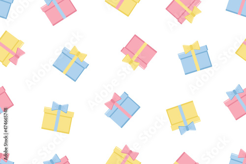Seamless pattern of gift boxes © Julia Anisimova