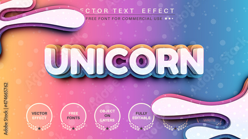 Unicorn Dream - Editable Text Effect, Font Style