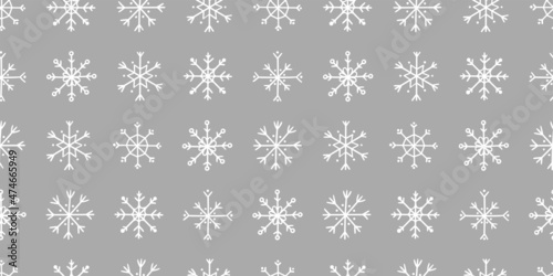 Beautiful hand drawn snowflakes seamless pattern, fragile winter background, great for textiles, banners, wallpaper, wrapping - vector design
