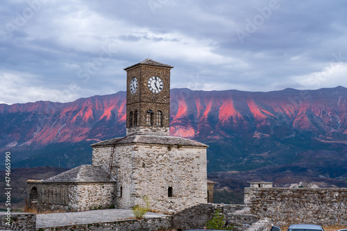 Gjirokastra Castle. Albania a UNESCO World Heritage Site, the old town is famous for being a well-preserved city of authentic architecture © JoseMaria