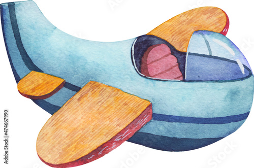 kids blue airplane cute   illustration