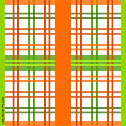 Gingham seamless pattern for easter. Gingham green and orange color background. For tablecloth, wrapping paper or other Easter holiday textile design. Eps 10