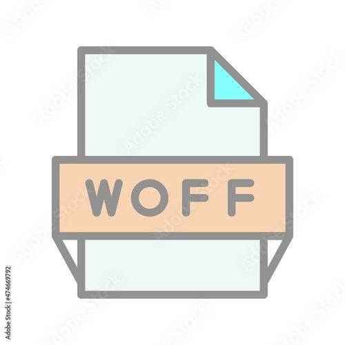 Woff Filled Light Vector Icon Design photo