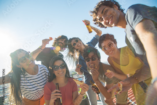 Photography Friends drinking beer at party