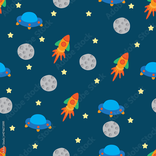 Illustration vector graphic of space seamless pattern