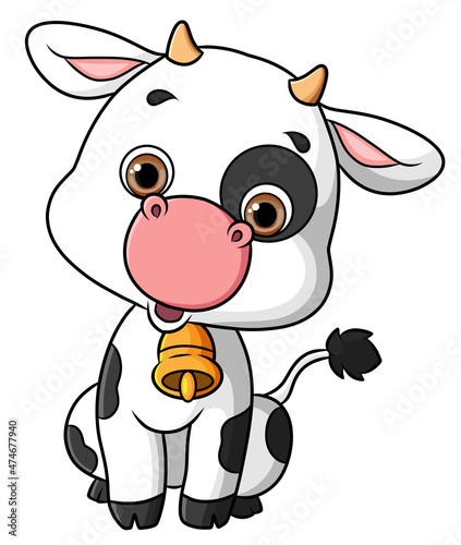 The little cow is wearing a neck bell
