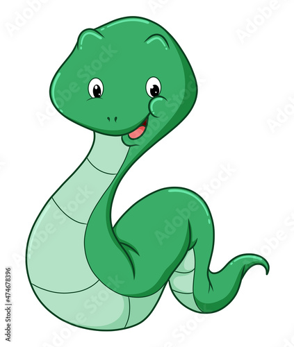 The fat snake is smiling with a happy face