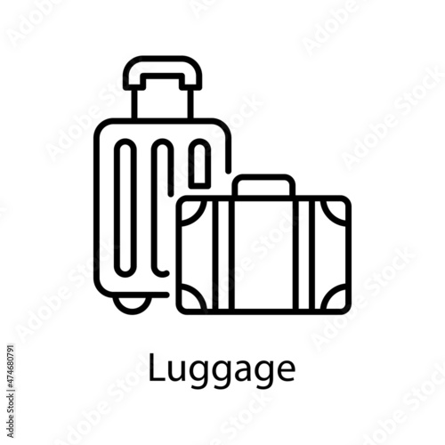 Luggage vector Outline Icon Design illustration. Activities Symbol on White background EPS 10 File