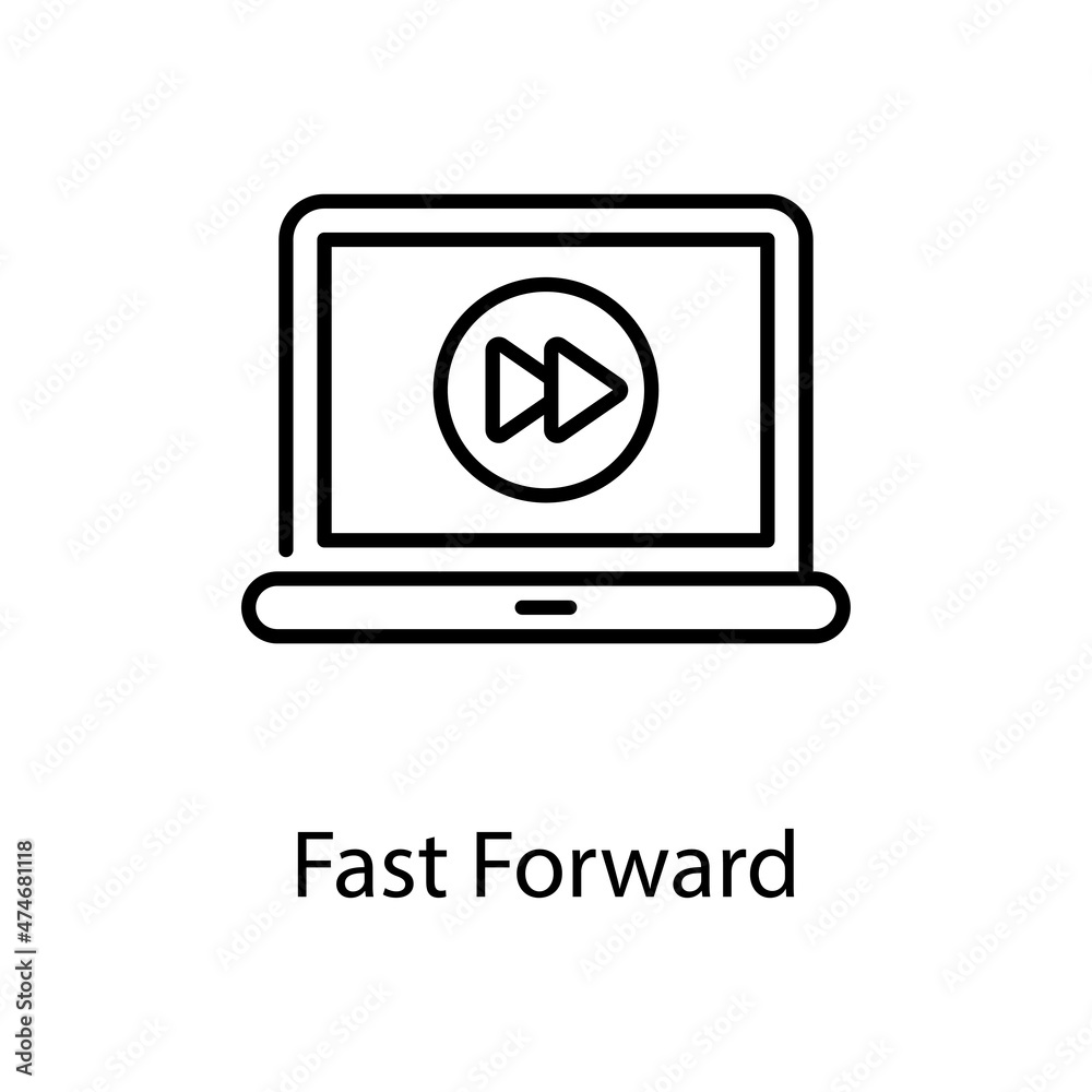 Fast Forward vector Outline Icon Design illustration. Activities Symbol on White background EPS 10 File