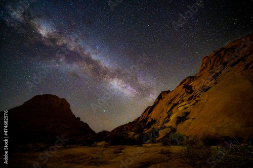 A clearly visible Milky Way seen from Spitzkoppe in Namibia