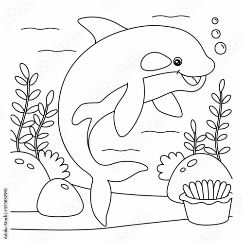 Killer Whale Coloring Page for Kids