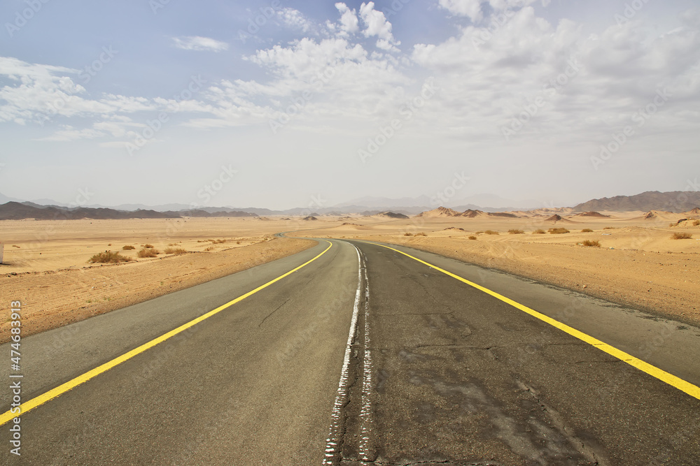 The road in the desert, Saudi Arabia