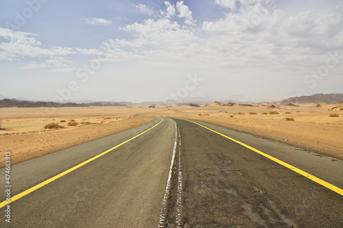 The road in the desert  Saudi Arabia