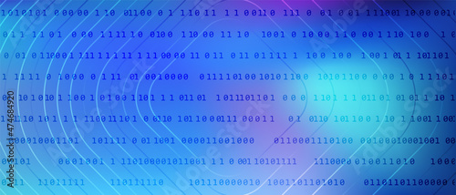 0 1 matrix digits big data tech vector background with fluid gra