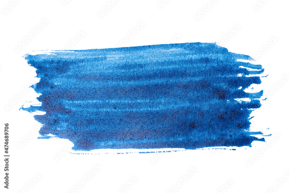Fototapeta premium blue abstract watercolor paint brush stroke texture isolated on white background for logo and banner. design, creative, and illustration.
