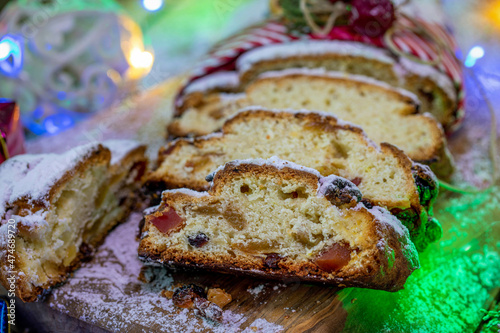 Wallpaper Mural Stollen. Christmas holiday cupcake with dried fruits.
 Torontodigital.ca