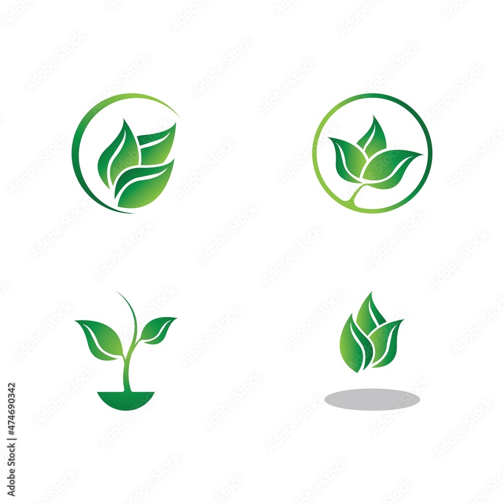 Logos of green Tree leaf ecology Logos of green Tree leaf ecology
