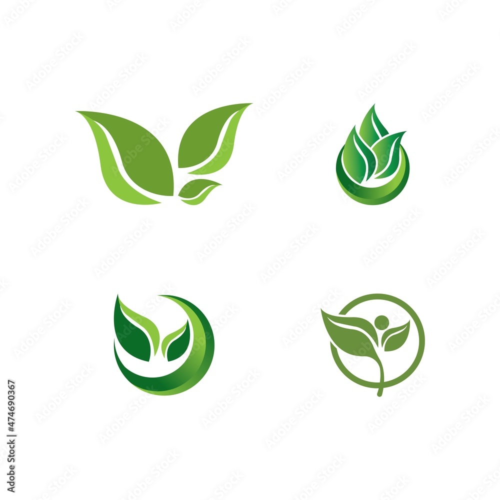 Logos of green Tree leaf ecology Logos of green Tree leaf ecology