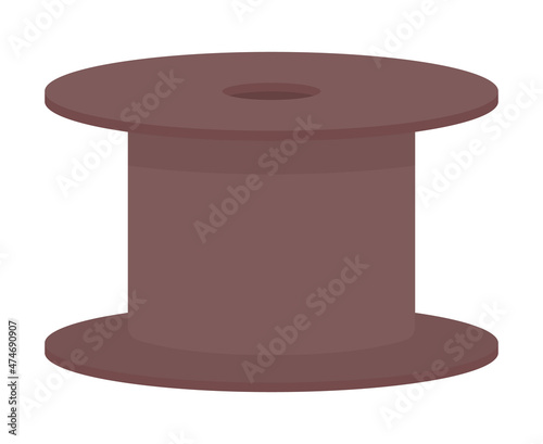 Decorative spool stand semi flat color vector object. Realistic item on white. Rustic furniture for outdoor festival isolated modern cartoon style illustration for graphic design and animation
