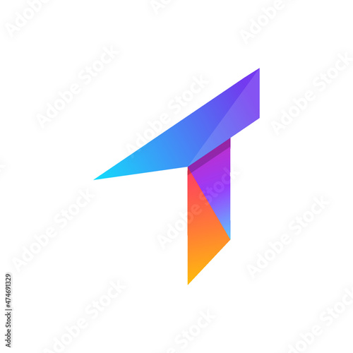 Letter t with arrow logo design vector  fast and letter t icon  success symbol  growth logo design for the finance company