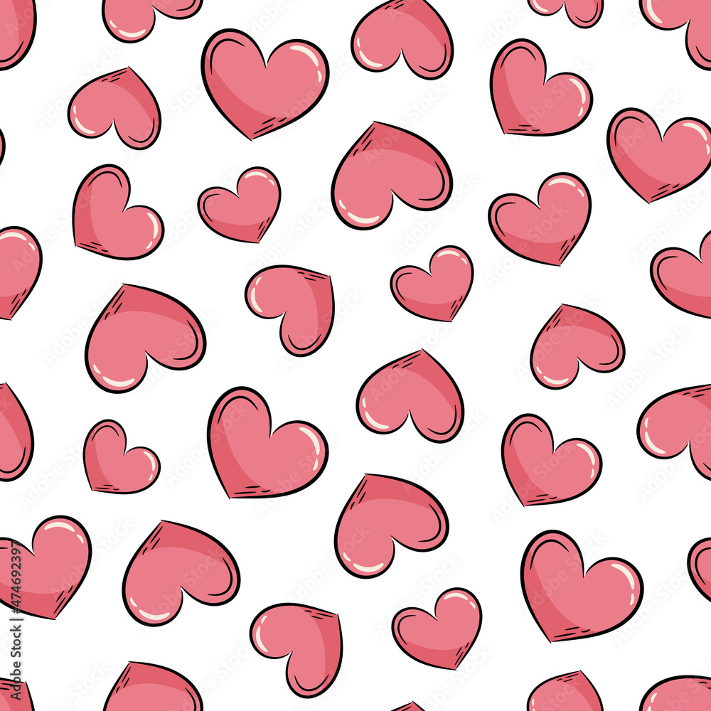 Pink hearts seamless pattern. Vector illustration
Pink hearts seamless pattern. Vector illustration