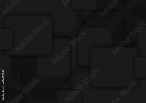 3d abstract background monochrome - black