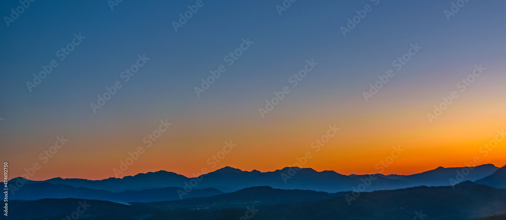 Sunset Landscape Scene, Greece