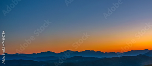 Sunset Landscape Scene, Greece