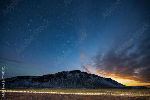 A starry night and clear sky in Iceland