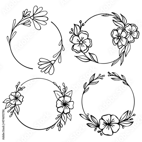 set of flowers