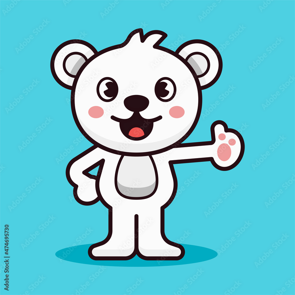 Polar Bear Good or Thumbs Up Pose Illustration