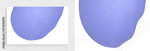 Many concentric curved thin lines that makes an abstract organic shape. Cover design template. Vector illustration for advertising, marketing or presentation.